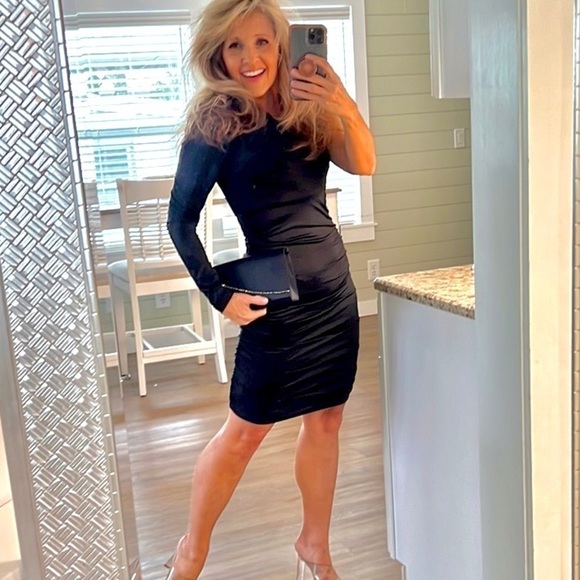 VTG Bebe,Y2K, Little Black Dress, One Shoulder Design, Strappy Back, Stretchy, M - Picture 2 of 13